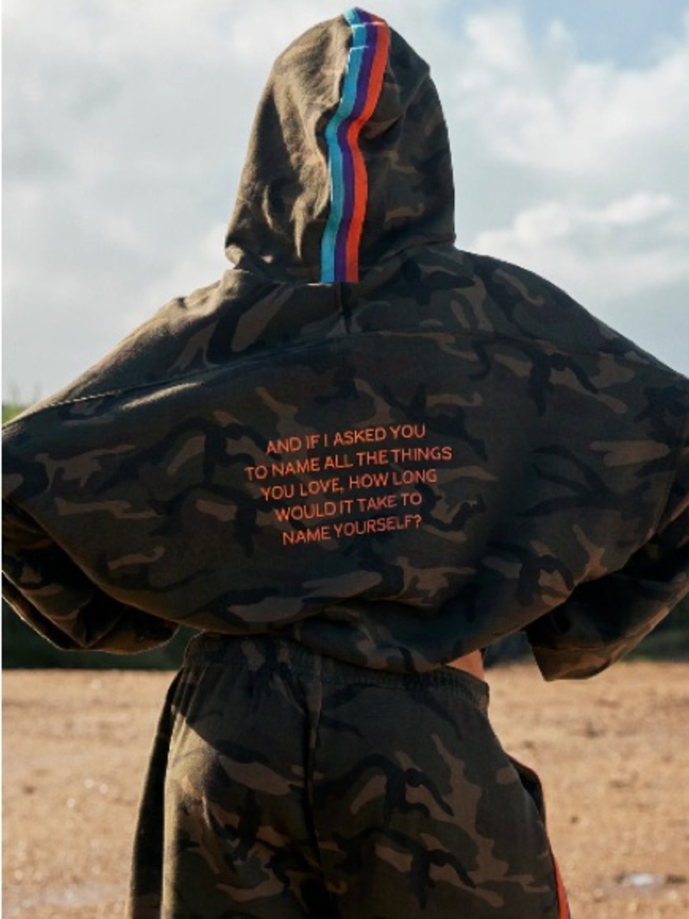 NWT Sabbi Name Yourself Camo Hoodie with Orange Script Logo - Picture 2 of 14